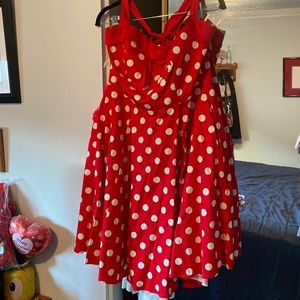 Red and white polka dot halter